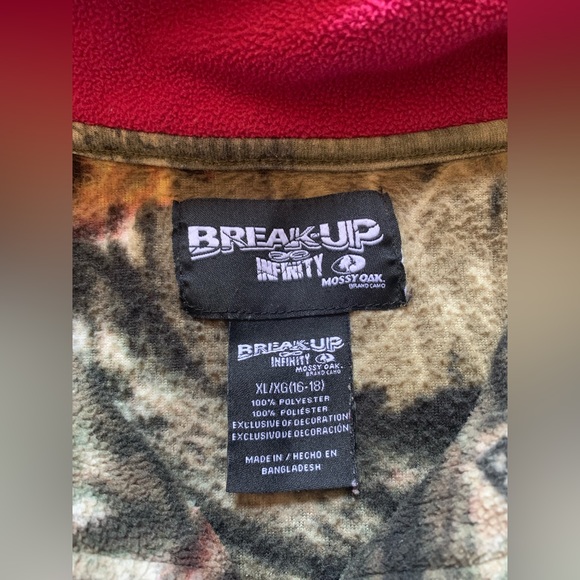 Break-Up Infinity Mossy Oak Juniors Cami Jacket 1/2 Zip Sz XL(16-18) PreOwned - Picture 11 of 11